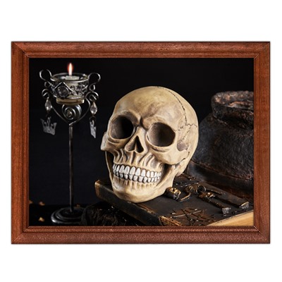 POSG-0086 Постер в рамке 23x17см Череп на книге