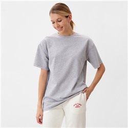 Футболка женская MINAKU OVERSIZE FIT: цвет светло-серый, р-р 44