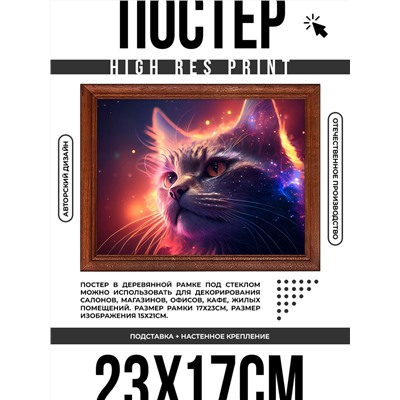 POSG-0338 Постер в рамке 23x17см Кот