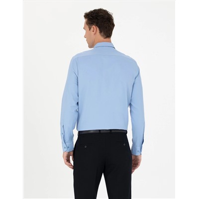 Blue Slim Fit Basic рубашка основная рубашка