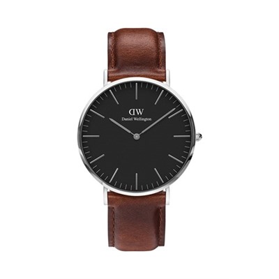 Reloj de cuarzo de piel Classic St Mawes - Marrón y plateado