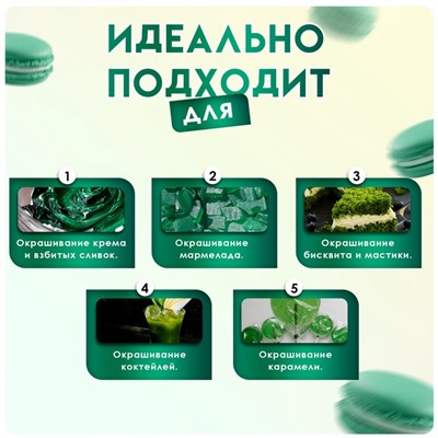 Пищевой краситель Top Decor гелевый «Болотный зелёный», 100 г