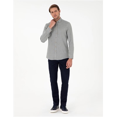 Open Khaki Slim Fit рубашка с длинным рукавом
