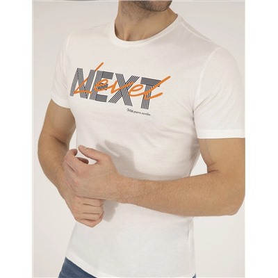 Ekru Slim Fit Printed Bike Bike T -For