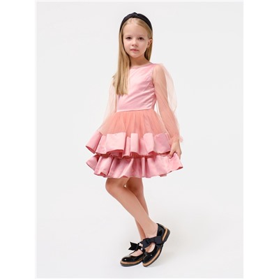 Платье нарядное детское KAFTAN, рост 98-104 см (30), персиковый