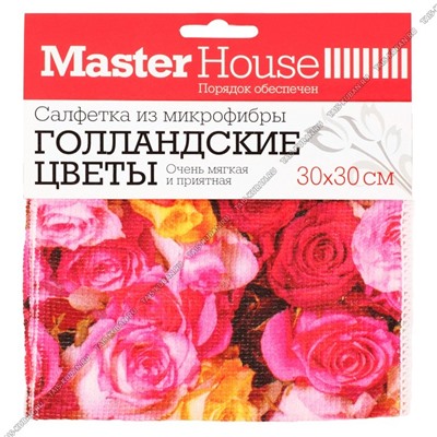 Салфетка микрофиб. (30х30см) 220г/м2, фотопечать "Цветы" (50)