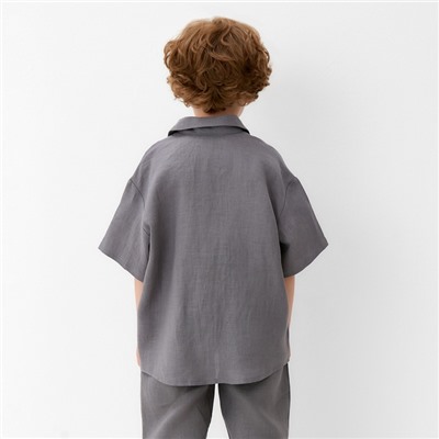 Рубашка для мальчика KAFTAN Linen, р. 34 (122-128), серый