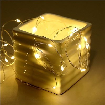 Гирлянда светодиодная нить 5 м 50 LED / GW2007WL /уп 200/теплый белый ВИЛКА