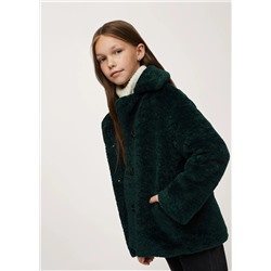 Abrigo pelo solapas -  Niña | MANGO OUTLET España
