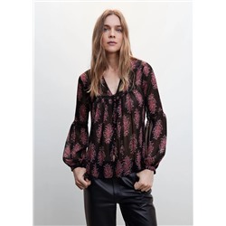 Blusa estampada paisley -  Mujer | MANGO OUTLET España