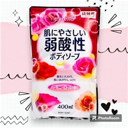 Мягкое мыло для тела ROCKET SOAP слабощелочное, с ароматом розы 400 мл