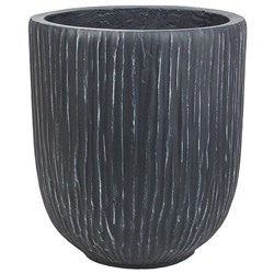 Кашпо Nobilis Marco "Ribs graphite Jar" (файберклэй), D18хH20 см