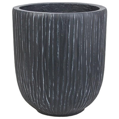 Кашпо Nobilis Marco "Ribs graphite Jar" (файберклэй), D18хH20 см