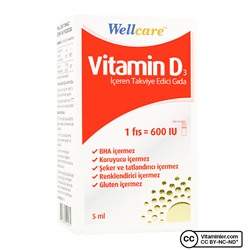 Wellcare Витамин D3 600 МЕ 5 мл спрей