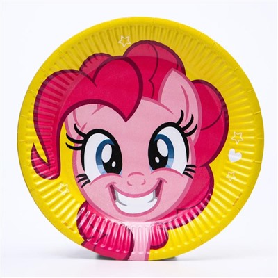 Тарелка одноразовая бумажная «С Днем Рождения!», 18 см, My Little Pony