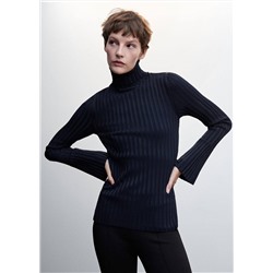 Jersey canalé cuello vuelto -  Mujer | MANGO OUTLET España