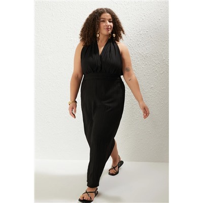 Черное белье maxi boy v -neck пляжное платье большого размера tbbss25ah00004