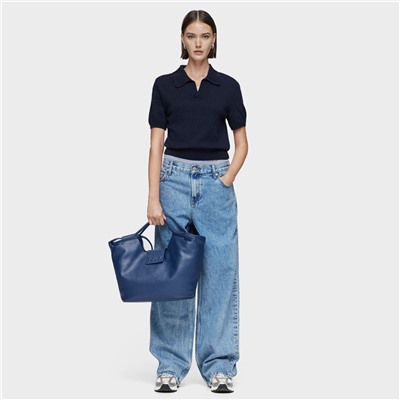 Bolso capazo Sun - cuero - azul marino
