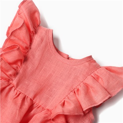 Боди с рюшей Крошка Я Linen , р. 74-80, коралловый