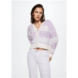 Cárdigan punto cuadros -  Mujer | MANGO OUTLET España