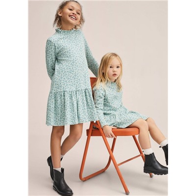 Vestido estampado canalé -  Niña | MANGO OUTLET España