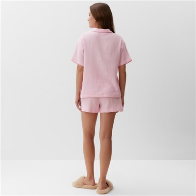 Пижама женская (рубашка, шорты) KAFTAN Basic размер 40-42, розовая