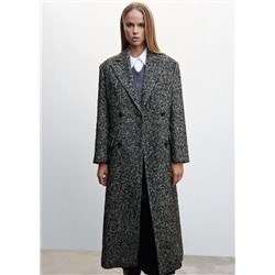 Abrigo cruzado jaspeado -  Mujer | MANGO OUTLET España