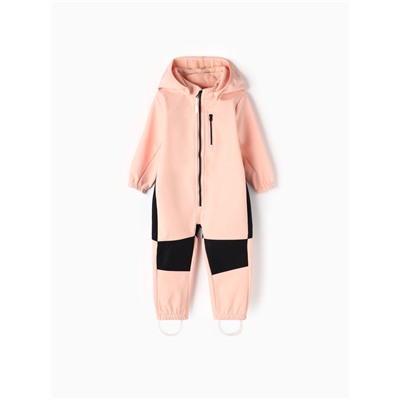 Комбинезон демисезонный для девочек MINAKU из Softshell на флисе, непромокаемый, персиковый, рост 116 см