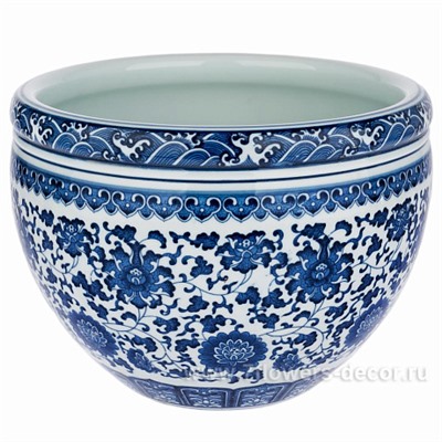 Кашпо "Шинуазри Blue" (керамика), D25xH19 см