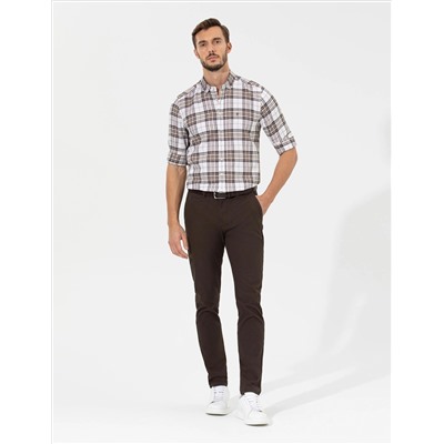 Brown Slim Fit Canvas Bloys