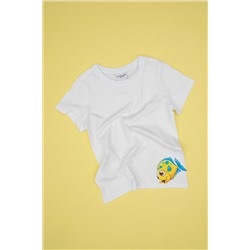 Boy's White Basic Bike Bike T -Fish Surprise Scount в корзине