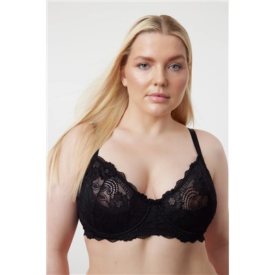 Black Lace Demi Catting вязание Bra Bra TBBSS24CW00020