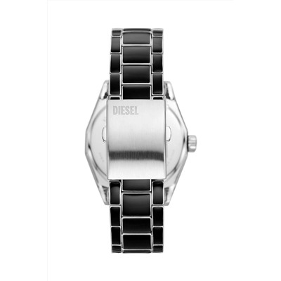 Reloj de cuarzo de acero - Negro y plateado