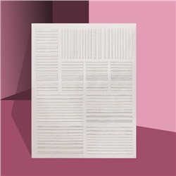 Наклейки для ногтей «Полоски», металлизированные, серебристые