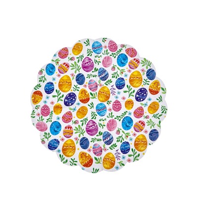 Пасхальные круглые салфетки бумажные Art Bouquet Rondo «Акварельные яйца», 1 слой, d=32 см, 12 шт
