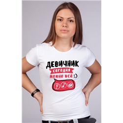 Футболка "Девичник сегодня можно все" значки