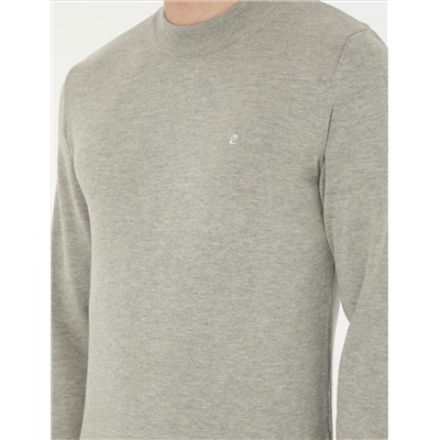 Светло -серый melanj Slim Fit Half Fisherman воротник основной трикотаж казах