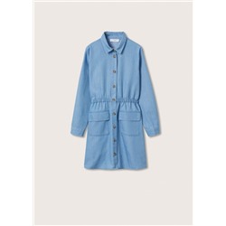 Vestido camisero algodón -  Niña | MANGO OUTLET España
