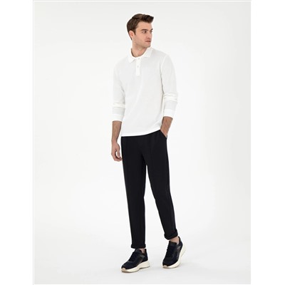 Navy Blue Slim Fit Trade Close Six