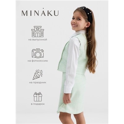 Жилетка для девочки, MINAKU :Party Dress, цвет зеленый, рост 140 см