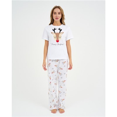 Пижама женская (футболка и брюки) KAFTAN "Deers" размер 52-54