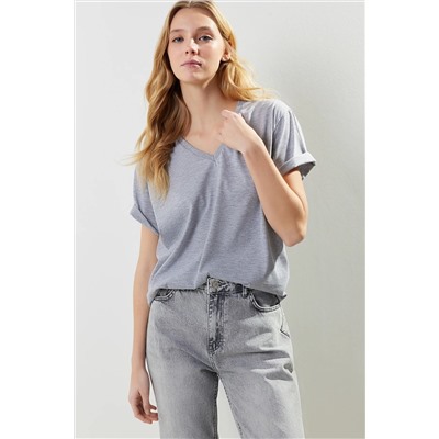 Серый меландж негабаритный/широкий плесень V-Yaka Fit Fit Fit Twoss23ts00003