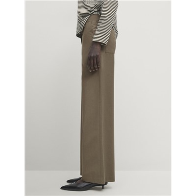 Pantalón popelín tiro bajo