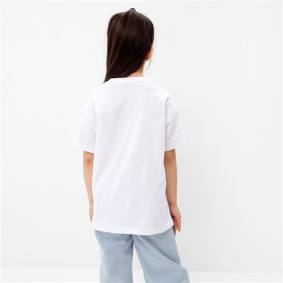 Футболка детская KAFTAN "Girl", р. 32 (110-116 см), белый
