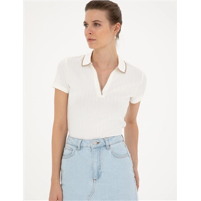 Ecru Slim Fit Knitwear T -Fork