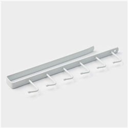 Держатель кухонный подвесной Доляна, на 6 предметов, 1.5×28×7.5 см, белый