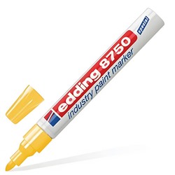 Маркер-краска лаковый (paint marker) EDDING 8750, ЖЕЛТЫЙ, 2-4 мм, круглый наконечник, алюминиевый корпус, Е-8750/5