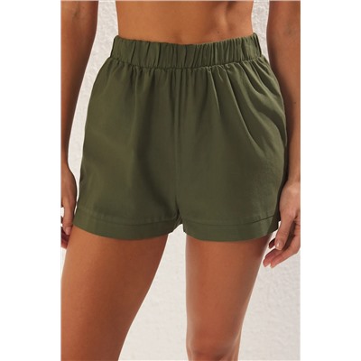 Khaki Plaining 100 %хлопковые кисточки Kimono Short Beach Tool TBESS25AU00017
