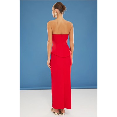 Красный без бретелек Стильный Althete Set TPRSS25AU00005