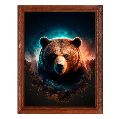 POSV-0349 Постер в рамке 17x23см Медведь